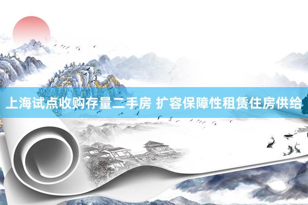 上海试点收购存量二手房 扩容保障性租赁住房供给