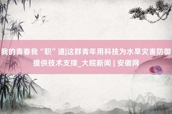 我的青春我“职”道|这群青年用科技为水旱灾害防御提供技术支撑_大皖新闻 | 安徽网