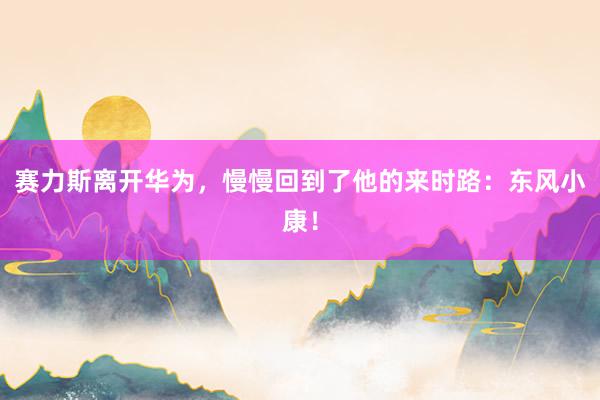 赛力斯离开华为，慢慢回到了他的来时路：东风小康！