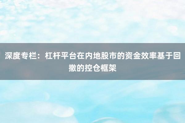 深度专栏：杠杆平台在内地股市的资金效率基于回撤的控仓框架