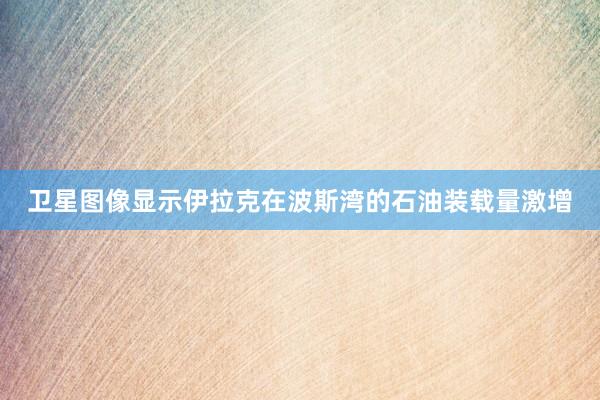 卫星图像显示伊拉克在波斯湾的石油装载量激增