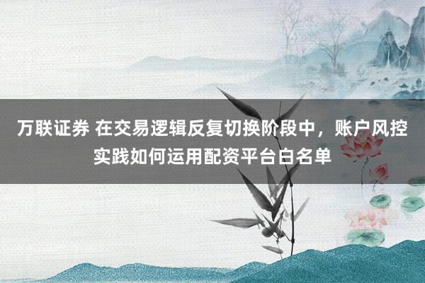 万联证券 在交易逻辑反复切换阶段中，账户风控实践如何运用配资平台白名单