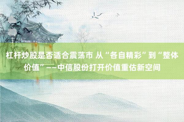 杠杆炒股是否适合震荡市 从“各自精彩”到“整体价值”——中信股份打开价值重估新空间