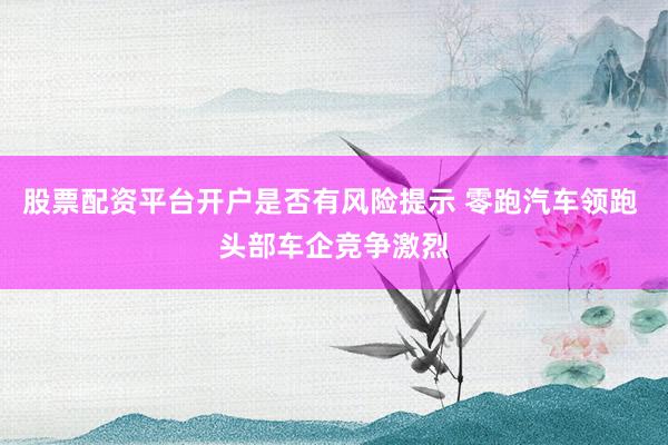 股票配资平台开户是否有风险提示 零跑汽车领跑 头部车企竞争激烈