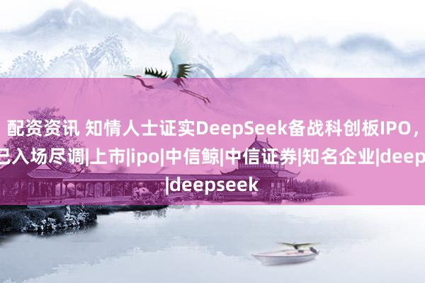 配资资讯 知情人士证实DeepSeek备战科创板IPO，中信已入场尽调|上市|ipo|中信鲸|中信证券|知名企业|deepseek