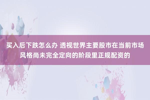 买入后下跌怎么办 透视世界主要股市在当前市场风格尚未完全定向的阶段里正规配资的