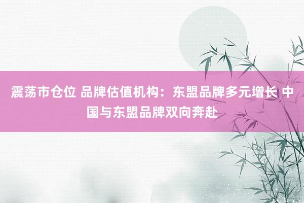 震荡市仓位 品牌估值机构:东盟品牌多元增长 中国与东盟品牌双向奔赴